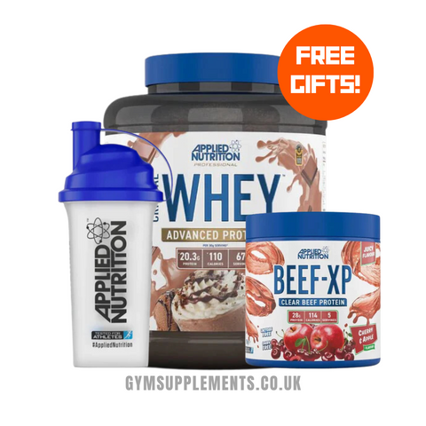 Applied Nutrition Critical Whey 2.27kg Powder + Free Beef Protein 150g & Shaker