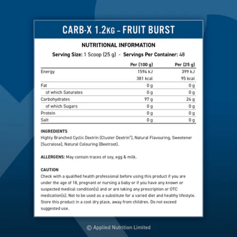 Applied Nutrition Carb X 1.2kg - Cyclic Dextrin Carbs + FREE Calcium Magnesium