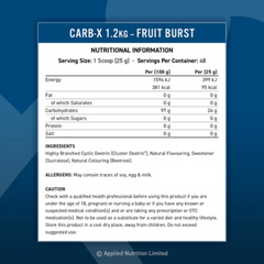 Applied Nutrition Carb X 1.2kg - Cyclic Dextrin Carbs